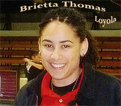 Image of women's basketball player, graduate of Louisiana Tech, playing for Loyola in the Malta Basketball Association (MBA) Division 1 league.