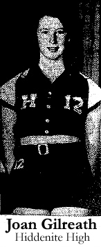 Picture of Joaan Gilreath, Hiddenite High school (North Carolina), 1952 image, in uniform number 13, facing forward, hands to her side