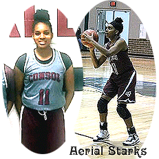 Images of Texas girls basketball player, Aerial Starks of A&M Consolidated High School, number 11. Facing forward and shooting a foul shot.