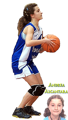 Andrea Alcantara, Adeba (Andalucia) basketball player shooting to the right.