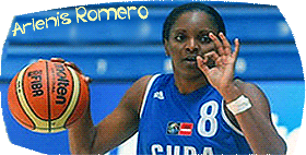 Image of Arlenis Romero playing for the Cuban National team.