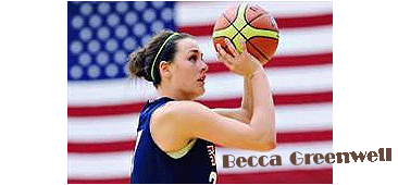 Becca Greenwell, Owensboro Catholic High School (Kentucky) basketball player, shooting basketball in profile.