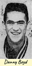 Portrait of boys basketball player, Danny Boyd, Camden High (Tennessee). From the Waterloo Sunday Courier, Waterloo, Iowa, January 8, 1961. Following Boyd scoring 104 points in one game.
