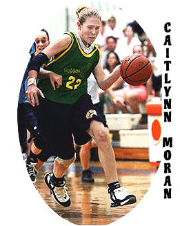 Caitlynn Moran, John Jay High girls basketball player, number 22, dribbling the ball upcourt.