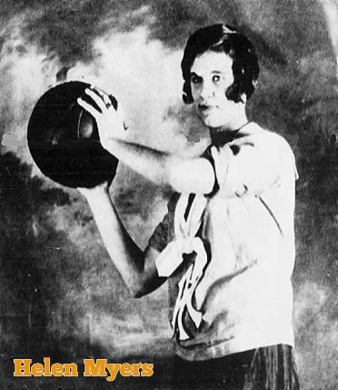 Image of 1926-27 girls basketball player, West York High School (Pennsylvania), posing with basketball. From The Philadelphia Inquirer, December 19, 1927.