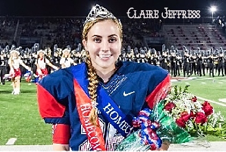 Claire Jeffress, field goal kicker for Dawson High, Pearland, Texas, after being named homecoming queen.