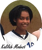 Kalilah Modest, SG Towers Speyer U15 girls basketball player, from Texas, #15, portrait.