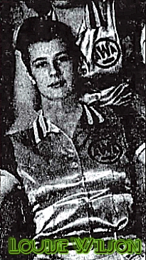 Image of Louise Wilso, basketball player in Tennessee. Played for the Humboldt High Ramblers. She skipped her senior year to play semi-pro ball and this is evidently what this unidentified photo is from. c.1942. Image from The Jackson Sunm March 8, 2000.