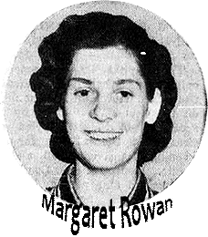 Picture of 1940 Iowa girls basketball player, Margaret Rowan, of Numa High. From the Des Moines Tribune, Des Moines, Iowa, December 23, 1940.