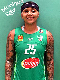 Image of Monique Reid, Montana 2003 women's basketball player in Bulgaria NBL Division A league Montana 2003 team, green uniform, number 25.