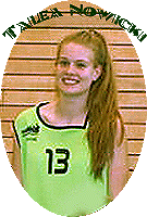 Image of Talea Nowicki, girls basketball layer for Eintracht rulle. in  #13 yellow uniform for April 2017 U13 team.