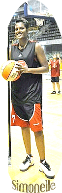 Image of Simonelle D'Souza, Jain College basketball player posing with basketball.