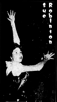 Image of Sue rRobinson shooting a hook shot, for the Franklin High Rebels, a Tennessee girls basketball team. From The Tennessean  newspaper, Nashville, Tenn., February 7, 1953