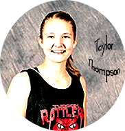 Taylor Thompson, girls basketball player in a Tucson Rattlers jersey.