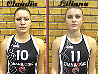Pictures of Claudia Usurelu (Olimpia Brasov, number 10) and Liliana Usurelu (Olimpia Bucharest, number 11) in 2011.