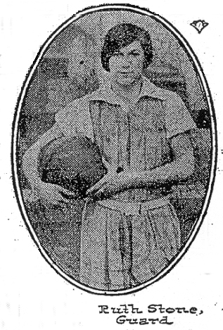12/13/1925 NY Times, NYU Girls' Basketball guard Ruth Stone.