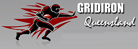 Gridiron Queensland logo with rusher.