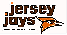 Jersey Jays/Continental Football League, includes a drawing of an orange bird's head.