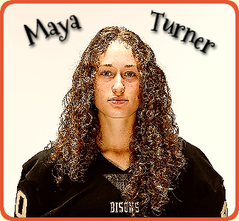 Image of University of Manitoba football player, Maya Turner, in #40 BISONS uniform.