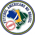 Futbol Americano No Btasil with map of Brazil with yard markings and a footbal.