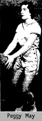 Picture of Peggy May, who scored 52 points for the Elmwood Blue Stars in a Recreation League game against the Madison Senior Girls in the winter of 1951-52.